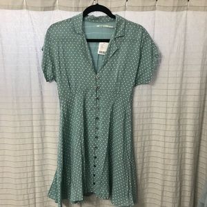 blue polka dot dress